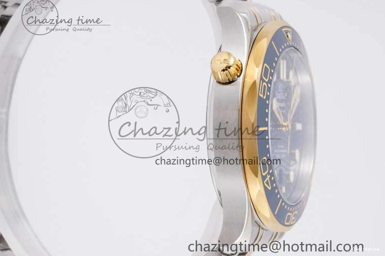 0118 ZeroBulk Seamaster Diver 300M SS YG Blue Ceramic Bezel JVSF 1:1 Best Edition Blue Dial on SS YG Bracelet A 7784